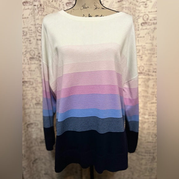 Talbots Cotton END-ON-END OMBRÉ SWEATER 2X - Picture 4 of 8